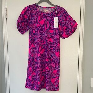 Lilly Pulitzer Pink and Blue Zebra Print Top